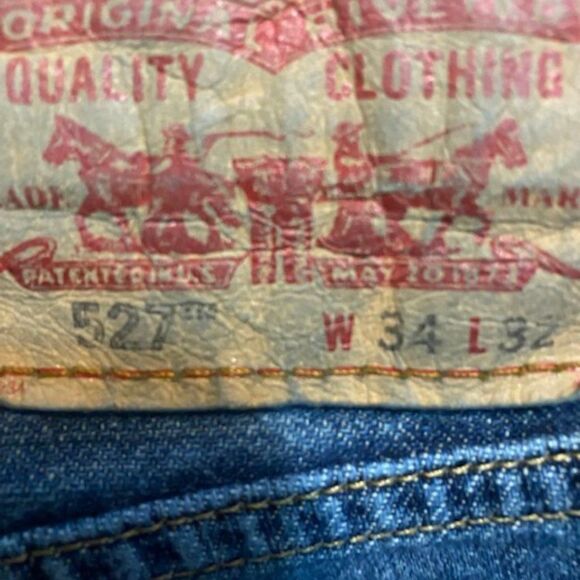 Levi's 527 5 pocket distressed bootcut jeans, size 34/32 - Picture 3 of 4